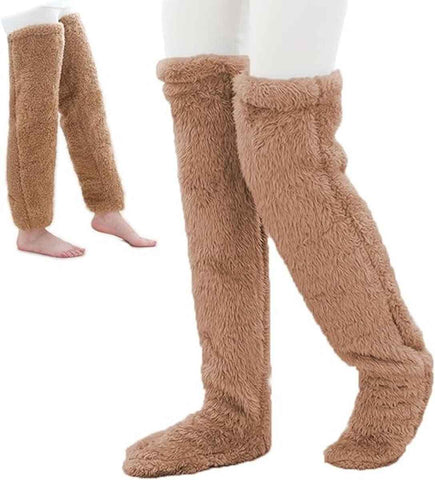Womens Fleece Over the Knee Socks Warm Winter Leg Warmers In Australia - Darrahopens