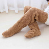 Womens Fleece Over the Knee Socks Warm Winter Leg Warmers In Australia - Darrahopens