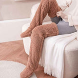 Womens Fleece Over the Knee Socks Warm Winter Leg Warmers In Australia - Darrahopens