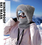 Beanie and Neck Warmer Set Knitted Winter Hat with Pom Pom Grey, One Size In Australia - Darrahopens