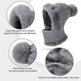 Beanie and Neck Warmer Set Knitted Winter Hat with Pom Pom Grey, One Size In Australia - Darrahopens