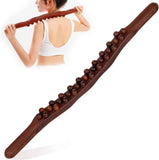 Wooden Massage Roller 31 Bead Gua Sha Lymphatic Drainage Tool Brown, 59 cm In Australia - Darrahopens
