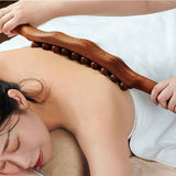 Wooden Massage Roller 31 Bead Gua Sha Lymphatic Drainage Tool Brown, 59 cm In Australia - Darrahopens