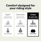 Black and Red Bicycle Saddle Shock Absorbing Wide Seat Cushion Unisex, 26 x 17 x 9 cm In Australia - Darrahopens
