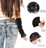 2 Pair Fingerless Arm Warmers Soft Fleece Black for Women In Australia - Darrahopens