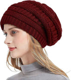 Womens Slouchy Ski Hat Warm Windproof with Satin Lining Bordeaux, 52-60 cm In Australia - Darrahopens