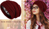 Womens Slouchy Ski Hat Warm Windproof with Satin Lining Bordeaux, 52-60 cm In Australia - Darrahopens