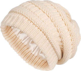 Womens Slouchy Ski Hat Warm with Satin Lining Beige, 52-60 cm In Australia - Darrahopens