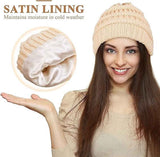 Womens Slouchy Ski Hat Warm with Satin Lining Beige, 52-60 cm In Australia - Darrahopens