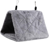 Pet Bird Hammock Plush Hanging Bed Black and Blue, Size M