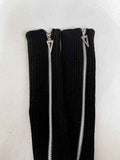 Knitted Leg Warmers Over the Knee Boot Socks with Zipper Black In Australia - Darrahopens