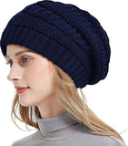 Womens Slouchy Ski Hat Warm with Satin Lining Navy Blue, 52-60 cm In Australia - Darrahopens