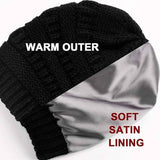 Womens Slouchy Ski Hat Warm with Satin Lining Navy Blue, 52-60 cm In Australia - Darrahopens