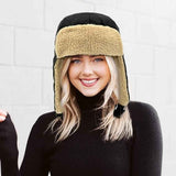 Winter Aviator Hat Thickened Cotton with Earmuffs Black, One Size In Australia - Darrahopens