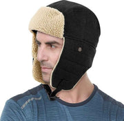 Winter Aviator Hat Thickened Cotton with Earmuffs Black, One Size In Australia - Darrahopens