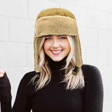 Winter Aviator Hat Thickened Cotton with Earmuffs Khaki, One Size In Australia - Darrahopens