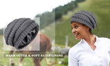 Womens Slouchy Ski Hat Warm with Satin Lining Dark Gray, 52-60 cm In Australia - Darrahopens