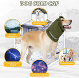 Dog Winter Earmuffs Calming Waterproof Snowproof Army Green, Size L, 50-64 cm