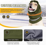 Dog Winter Earmuffs Calming Waterproof Snowproof Army Green, Size M, 40-54 cm