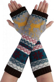 1 Pair Knitted Fingerless Arm Warmers Brown for Women In Australia - Darrahopens