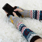 1 Pair Knitted Fingerless Arm Warmers Brown for Women In Australia - Darrahopens