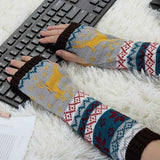 1 Pair Knitted Fingerless Arm Warmers Brown for Women In Australia - Darrahopens