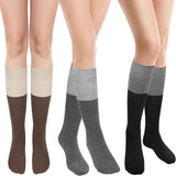 Womens Cotton Calf Socks Color Block Knitted Thermal Winter Socks In Australia - Darrahopens