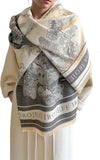 Womens Reversible Winter Scarf with Tassels Landscape Print, 180 x 65 cm In Australia - Darrahopens