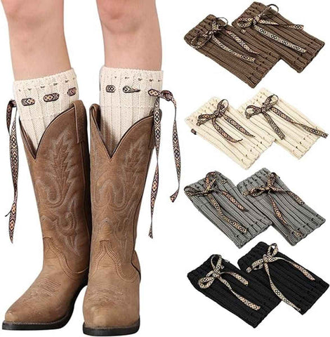 4 Pair Crocheted Leg Warmers Short Boot Covers for Women In Australia - Darrahopens
