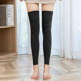 2 Pair Over the Knee Leg Warmers Knitted Long Socks Black Gray In Australia - Darrahopens