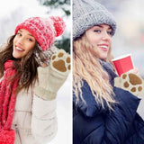 Fingerless Plush Winter Gloves Warm Cosplay Gloves for Women and Teen Girls In Australia - Darrahopens