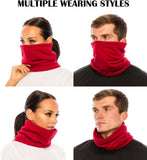 2 Pack Fleece Neck Warmers with Drawstring Red for Running and Cycling In Australia - Darrahopens