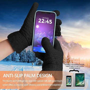 Womens Touchscreen Winter Gloves Thermal Knitted Fleece Lined Black In Australia - Darrahopens
