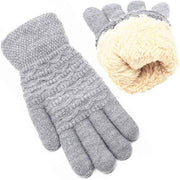 Womens Touchscreen Winter Mittens Thermal Knitted Fleece Lined Gray In Australia - Darrahopens