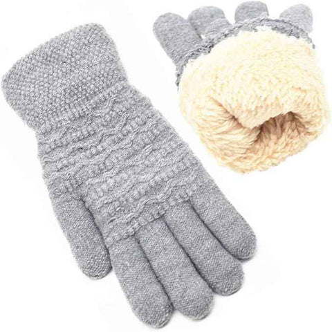 Womens Touchscreen Winter Mittens Thermal Knitted Fleece Lined Gray In Australia - Darrahopens
