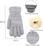 Womens Touchscreen Winter Mittens Thermal Knitted Fleece Lined Gray In Australia - Darrahopens