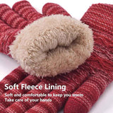 Womens Touchscreen Winter Gloves Thermal Knitted Fleece Lined Purple Red In Australia - Darrahopens