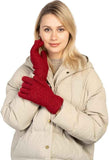 Womens Touchscreen Winter Mittens Thermal Knitted Fleece Lined Red In Australia - Darrahopens
