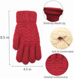 Womens Touchscreen Winter Mittens Thermal Knitted Fleece Lined Red In Australia - Darrahopens