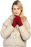 Womens Touchscreen Winter Mittens Thermal Knitted Fleece Lined Red In Australia - Darrahopens