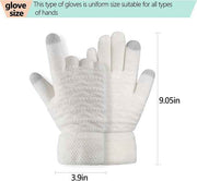 Womens Touchscreen Winter Gloves Thermal Knitted Fleece Lined White In Australia - Darrahopens