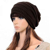 Womens Knitted Slouchy Beanie Winter Ski Hat Brown In Australia - Darrahopens