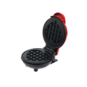 420W Mini Portable Electric Waffle Maker,  ideal for home breakfast, pancake & dessert baking（Red heart）