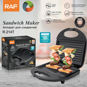 RAF R.214T Grill Steak Maker 750W Electric Press Griller, Ribbed Non-Stick Cooking Plate, 110-220V Multifunctional Breakfast Grill Machine In Australia - Darrahopens