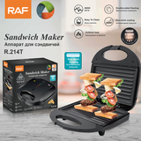 RAF R.214T Grill Steak Maker 750W Electric Press Griller, Ribbed Non-Stick Cooking Plate, 110-220V Multifunctional Breakfast Grill Machine In Australia - Darrahopens