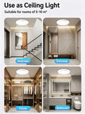 Wireless Rechargeable Motion Sensor LED Ceiling Light, 8000mAh Dimmable 3 Color Temp, Magnetic Drill-Free Mount Remote Lamp for Hall Kitchen Closet Garage