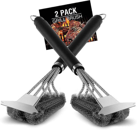 2-Pack Stainless Steel Grill Brush with Scraper Compatible with Weber In Australia - Darrahopens