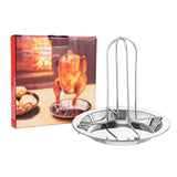 Vertical Chicken Grill Rack with Drip Tray Stainless Steel for Charcoal Grills and Ovens In Australia - Darrahopens