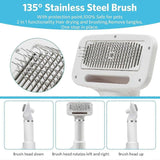 2-in-1 Pet Hair Dryer with Straightening Brush Adjustable Temperature for Small Animals