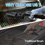 Electric Grill Brush Rechargeable 3-Speed with 180 Degree Adjustable Stainless Steel Head